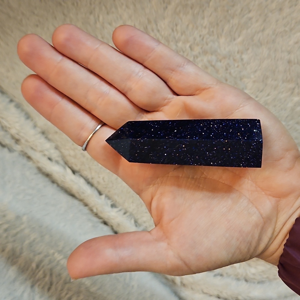 Blue Goldstone Tower – Ambition & Luck Crystal Obelisk - Picture 6 of 6